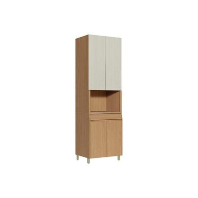 Cozinha Modulada Simone Mendes Paneleiro Simone Mendes Com 4 Portas E 1 Gaveta 70cm Carvalho Cinza