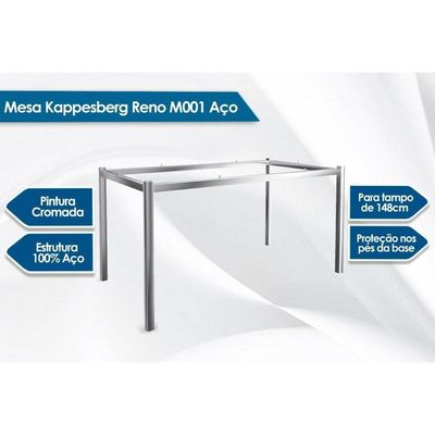 Base De Mesa Para Cozinha Reno M001 Aço Sem Tampo Niquel Kappesberg