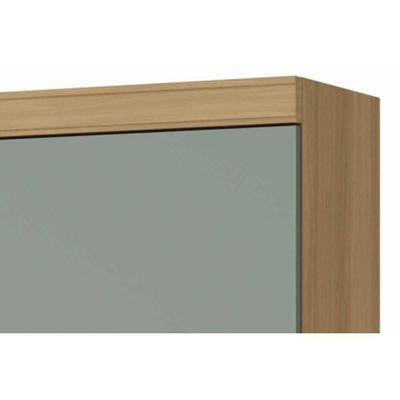 Armário De Cozinha Modulado Marquesa Com 1 Porta Basculante E Nicho Para Microondas 80cm Nature