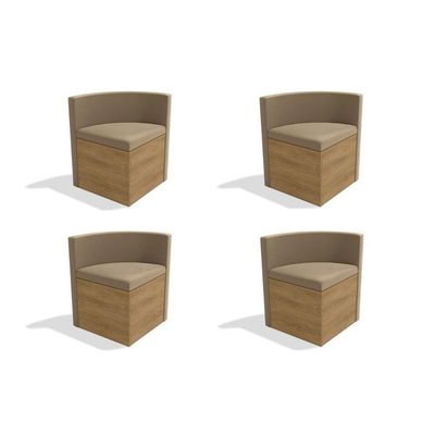 Kit 4 Cadeiras Sala Jantar 4cad800 4 Un Freijó - Assento-encosto Suede Bege Geométric - Kappesberg