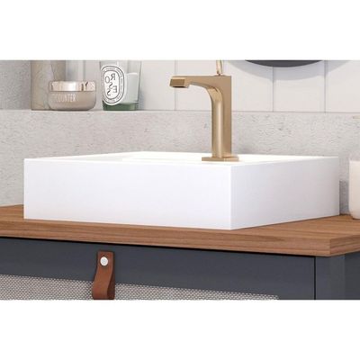 Bancada De Banheiro Balcão Vêneto 1 Porta E 1 Gaveta C- Cuba 60cm Cappuccino-freijo - Mgm