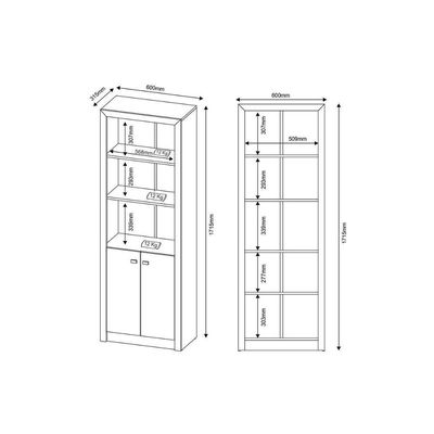 Estante Livreiro Solteiro Me4110 C- 2 Portas E 3 Prateleiras Branco - Tecno Mobili