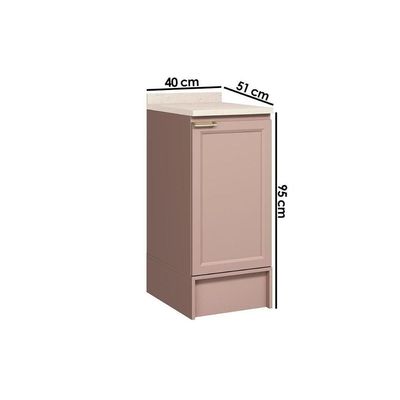 Cozinha Modulada Malta Balcão Com Tampo Malta 2628 Com 1 Porta 40cm Duna-carraro