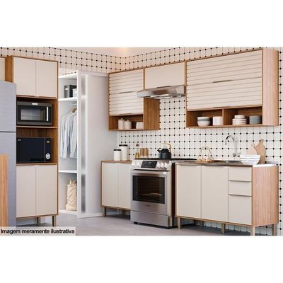 Armário De Geladeira Para Cozinha Esplendida Adeira Com 1 Portas Basculante 80cm Freijó Titanium