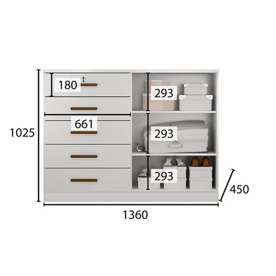 Cômoda Solteiro Space C- 2 Portas E 5 Gavetas Cumaru - Novo Horizonte