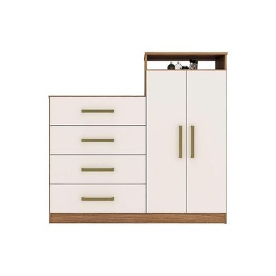 Cômoda Solteiro áurea C- 2 Portas E 4 Gavetas Amendola-off White - Demóbile