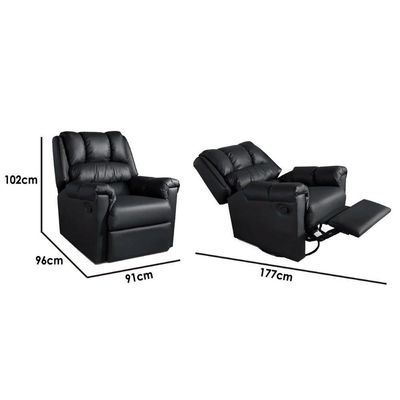 Poltrona Do Papai Reclinável C- Massagem Vermont Zero Wall Courano Preto - Probel