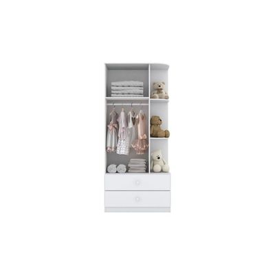 Guarda Roupa 2 Portas Labirinto C- E 2 Gavetas Rústico-branco - Henn
