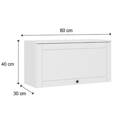 Armário De Geladeira Para Cozinha Bella 2603 Com 1 Porta Basculante 80cm Nogal Cinza