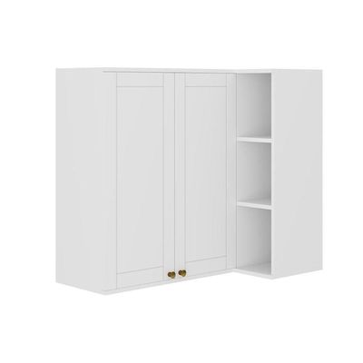 Armário Aéreo Cozinha Modulado Bella 2604 Canto Reto Com 2 Portas 94cm Branco