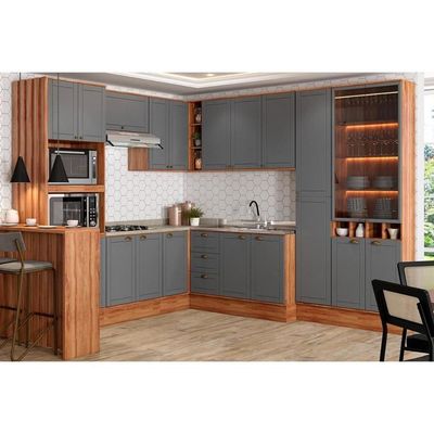 Armário Aéreo Cozinha Modulado Bella 2604 Canto Reto Com 2 Portas 94cm Branco