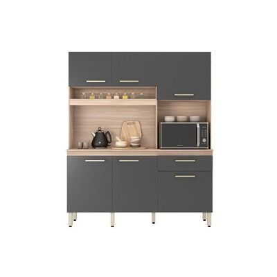 Cozinha Compacta Kit álamo Com 6 Portas E 1 Gaveta 160cm Amendola Branco