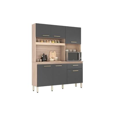 Cozinha Compacta Kit álamo Com 6 Portas E 1 Gaveta 160cm Amendola Branco