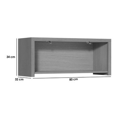 Módulo Cozinha Condessa Armário Condessa Com 1 Porta Basculante 80cm Carvalho Cinza