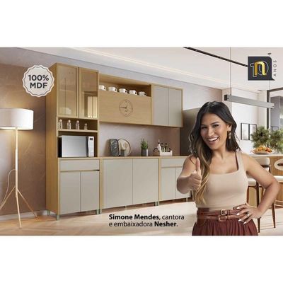 Módulo Cozinha Condessa Armário Condessa Com 1 Porta Basculante 80cm Carvalho Cinza