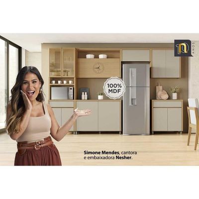 Módulo Cozinha Condessa Armário Condessa Com 1 Porta Basculante 80cm Carvalho Cinza