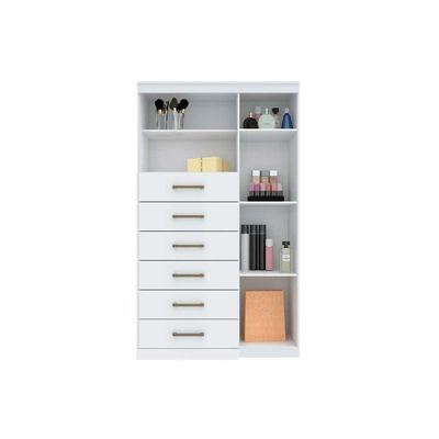 Cômoda Casal Marabá 1.6 C- 1 Porta E 6 Gavetas Jatobá-grafite - Santos Andirá