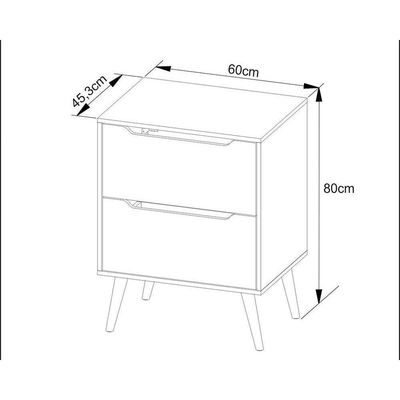 Gabinete De Banheiro C- Pés Bn3639 S- Cuba 2 Gavetas 60cm Cor Preto - Tecno Mobili
