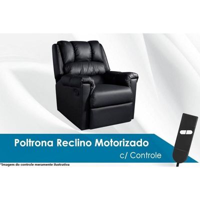 Poltrona Reclinável Motorizada P- Sala Vermont Classic Zero Wall Courano Preto - Probel