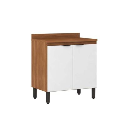 Balcão Cozinha Para Cooktop Com Tampo Firenze Com 2 Portas 80cm Amendola Nude Prime Tx