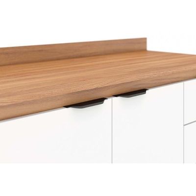 Balcão Cozinha Para Cooktop Com Tampo Firenze Com 2 Portas 80cm Amendola Nude Prime Tx