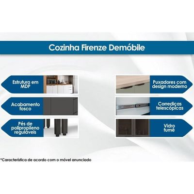 Balcão Cozinha Para Cooktop Com Tampo Firenze Com 2 Portas 80cm Amendola Nude Prime Tx