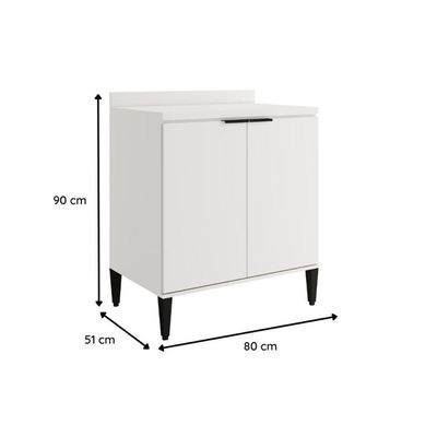 Balcão De Cozinha Modulado Alpha 2507 2 Portas Com Tampo 80cm Freijó