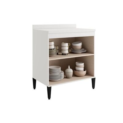 Balcão De Cozinha Modulado Alpha 2507 2 Portas Com Tampo 80cm Freijó