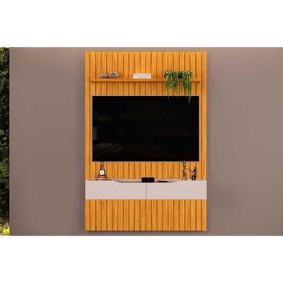 Estante P- Sala Até 55 Pol Pratic Ripado C- 2 Gavetas 143x240cm Cedro-bali - Dj Móveis