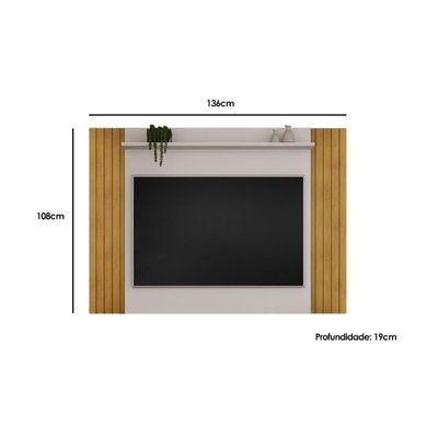 Painel Quarto P- Tv Até 50 Pol Trend Ripado Extensível 108x136cm Cedro-bali - Dj Móveis