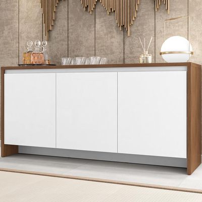 Balcao Buffet 50523 03 Portas 160cm Cedro Branco Dcasa