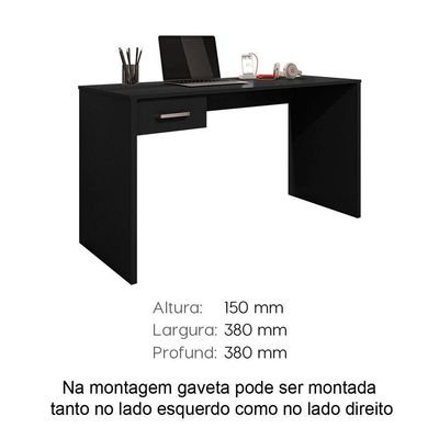 Mesa Para Computador Com 1 Gaveta Gávea Preto