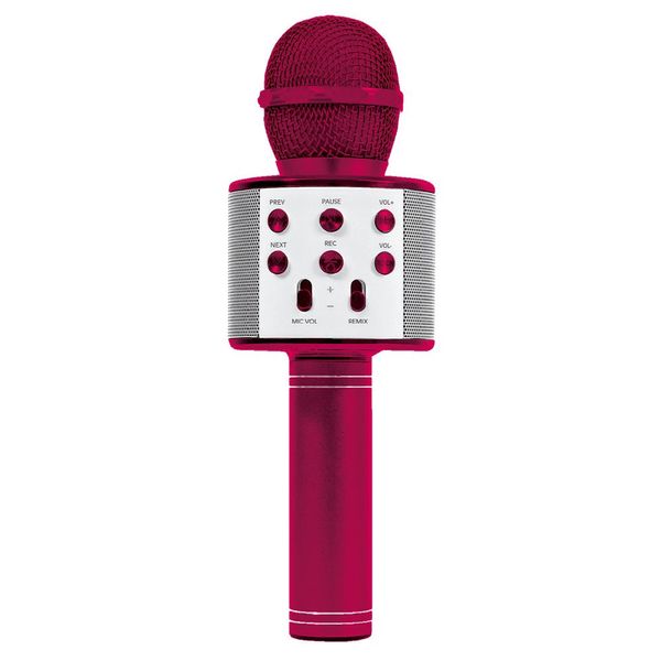 Microfone Bluetooth Star Voice Karaokê sem Fio Rosa - Bivolt