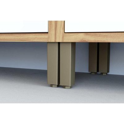 Cozinha Modulada Completa Syrah 4 Peças 2 Aéreos + 1 Balcão + 1 Paneleiro C4p05 Amendoa Branco Ronipa