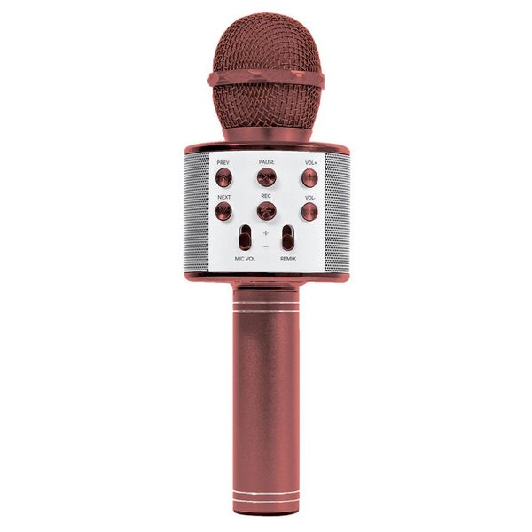 Microfone Bluetooth Star Voice Karaokê sem Fio Rosê - Bivolt