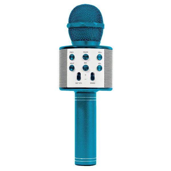 Microfone Bluetooth Star Voice Karaokê sem Fio Azul - Bivolt