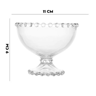 Kit 8 Taças Cristal Chumbo Para Sobremesa Pearl Wolff 200ml