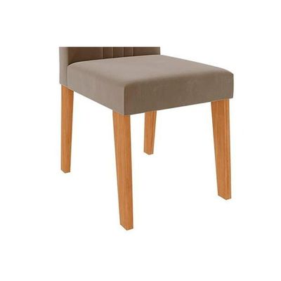 Kit 4 Cadeiras Sala Jantar Nicole 4 Un Nature Suede Joli Chocolate Cimol