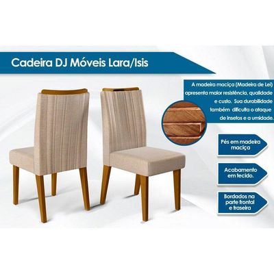 Kit 4 Cadeiras Sala Jantar Isis 4 Un Ipê Suede Kraft