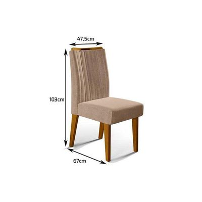 Kit 4 Cadeiras Sala Jantar Isis 4 Un Ipê Suede Kraft