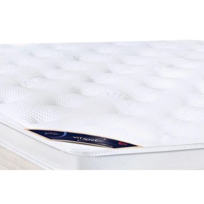 Cama Box Baú Queen: Colchão Molas Pocket Ensacadas Castor Gold Star Vitagel + Base Crc Courano White (158x198)