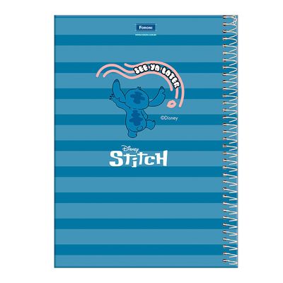 Caderno Universitário Foroni Espiral Capa Dura Disney Stitch 1 Matéria 80 Folhas - Item Sortido