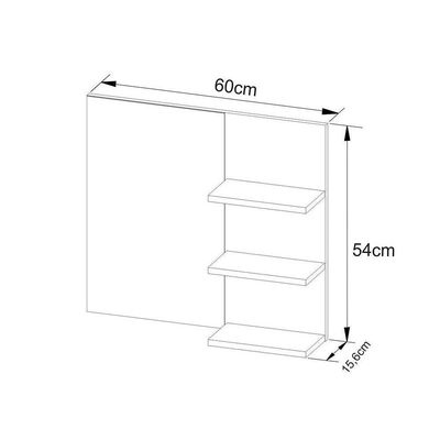 Conjunto De Banheiro Balcão Suspenso Bn3601 S- Cuba 80cm E Armário C- Espelho Bn3608 Cor Mármore Branco - Tecno Mobili