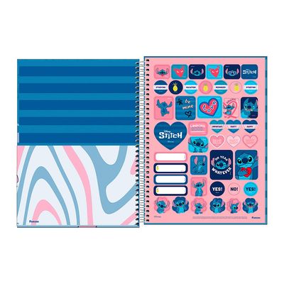 Caderno Universitário Foroni Espiral Capa Dura Disney Stitch 1 Matéria 80 Folhas - Item Sortido