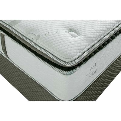 Cama Box Baú King: Colchão Molas Ensacadas Herval Imperatore Gold C1655 + Base Crc Suede Gray (193x203x34)