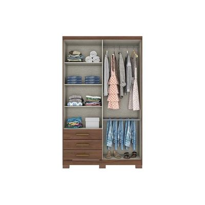 Guarda Roupa Casal 4 Portas (2 C- Espelho) E 3 Gavetas C- Pés Caju Da135 Branco - Henn