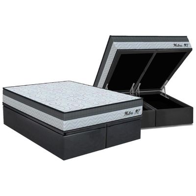 Conjunto Box Baú King: Colchão Espuma Orthoflex D33 Matera Ml + Base Crc Suede Gray (193x203)