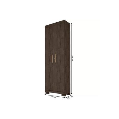 Armário Multiuso Casal Iris C- 2 Portas C- Chave Nature-off White - Acp