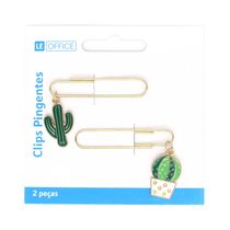 Clip Decorado Metalico Cactos 5cm com 2 Unidades