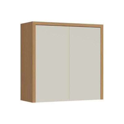 Armário Aéreo Cozinha Modulado Condessa Com 2 Portas 80cm Carvalho Cinza